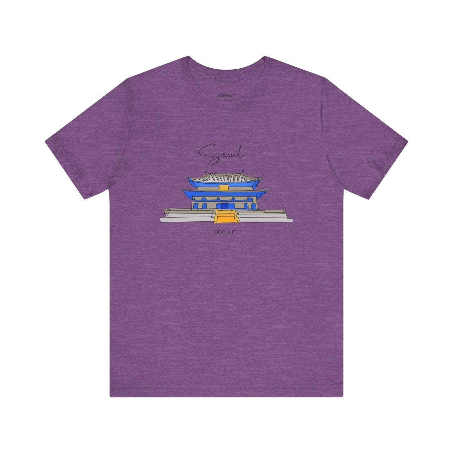 Seoul Serenity: Retro Palace & Temple Tee - Perfect Gift for K-Drama & K-Pop Lovers, Embracing Hangul Trend