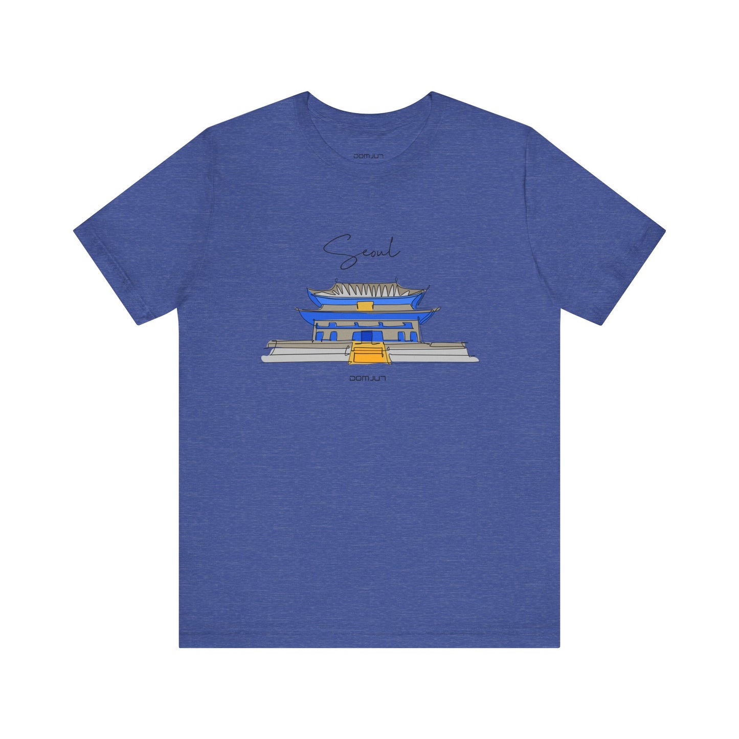Seoul Serenity: Retro Palace & Temple Tee - Perfect Gift for K-Drama & K-Pop Lovers, Embracing Hangul Trend