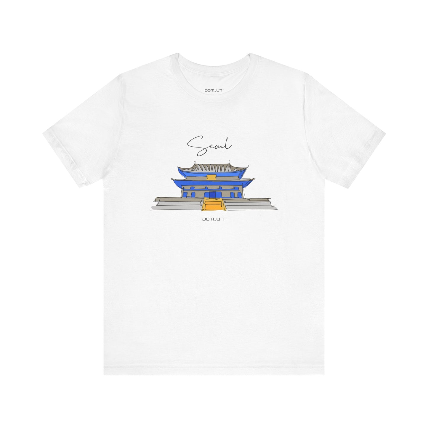 Seoul Serenity: Retro Palace & Temple Tee - Perfect Gift for K-Drama & K-Pop Lovers, Embracing Hangul Trend