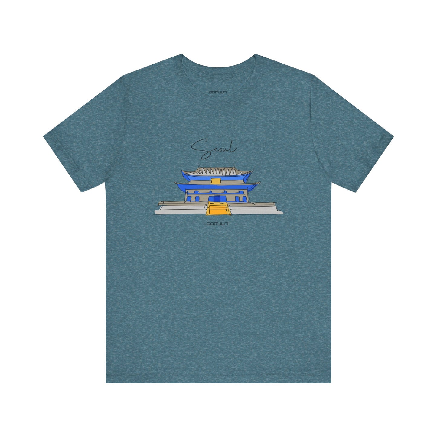 Seoul Serenity: Retro Palace & Temple Tee - Perfect Gift for K-Drama & K-Pop Lovers, Embracing Hangul Trend