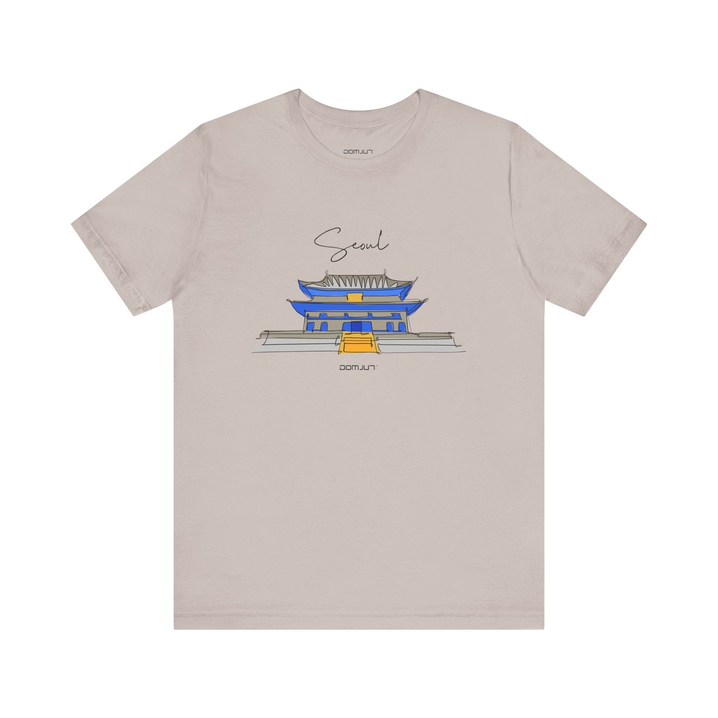 Seoul Serenity: Retro Palace & Temple Tee - Perfect Gift for K-Drama & K-Pop Lovers, Embracing Hangul Trend