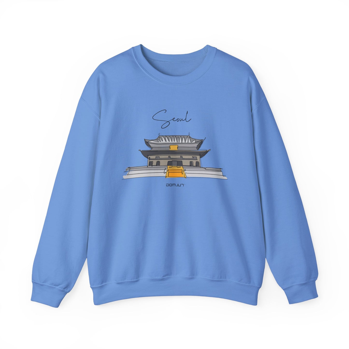 Seoul Serenity: Retro Palace & Temple Sweatshirt - Perfect Gift for K-Drama & K-Pop Lovers, Embracing Hangul Trend