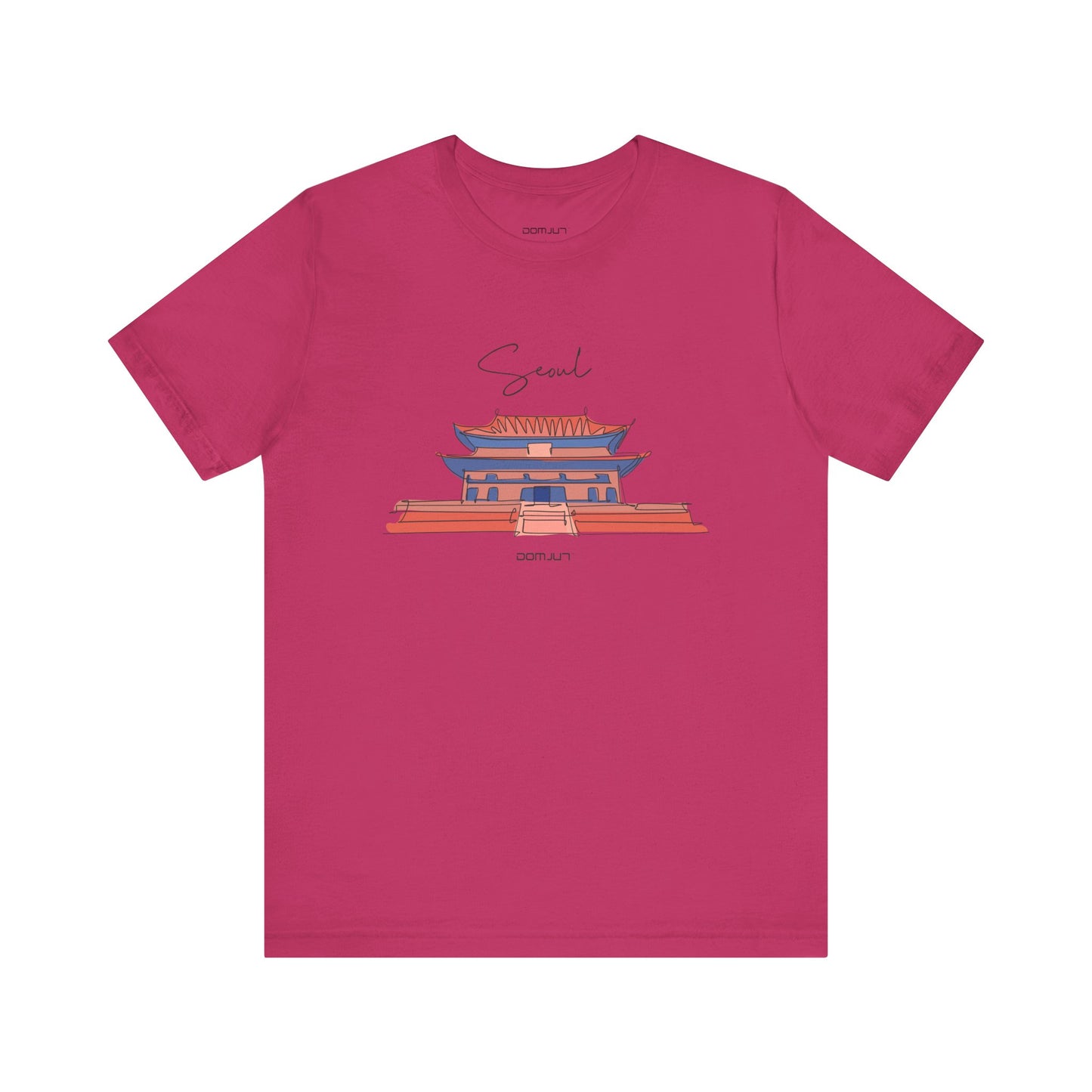 Seoul Serenity: Retro Palace & Temple Tee - Perfect Gift for K-Drama & K-Pop Lovers, Embracing Hangul Trend