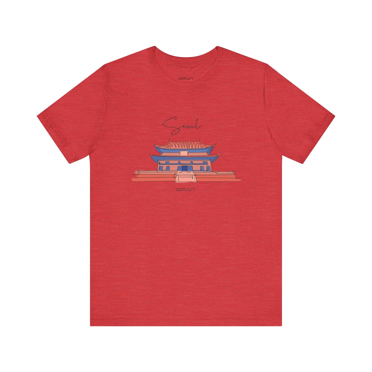 Seoul Serenity: Retro Palace & Temple Tee - Perfect Gift for K-Drama & K-Pop Lovers, Embracing Hangul Trend