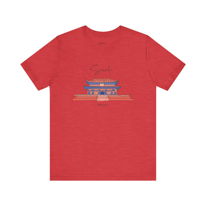 Seoul Serenity: Retro Palace & Temple Tee - Perfect Gift for K-Drama & K-Pop Lovers, Embracing Hangul Trend