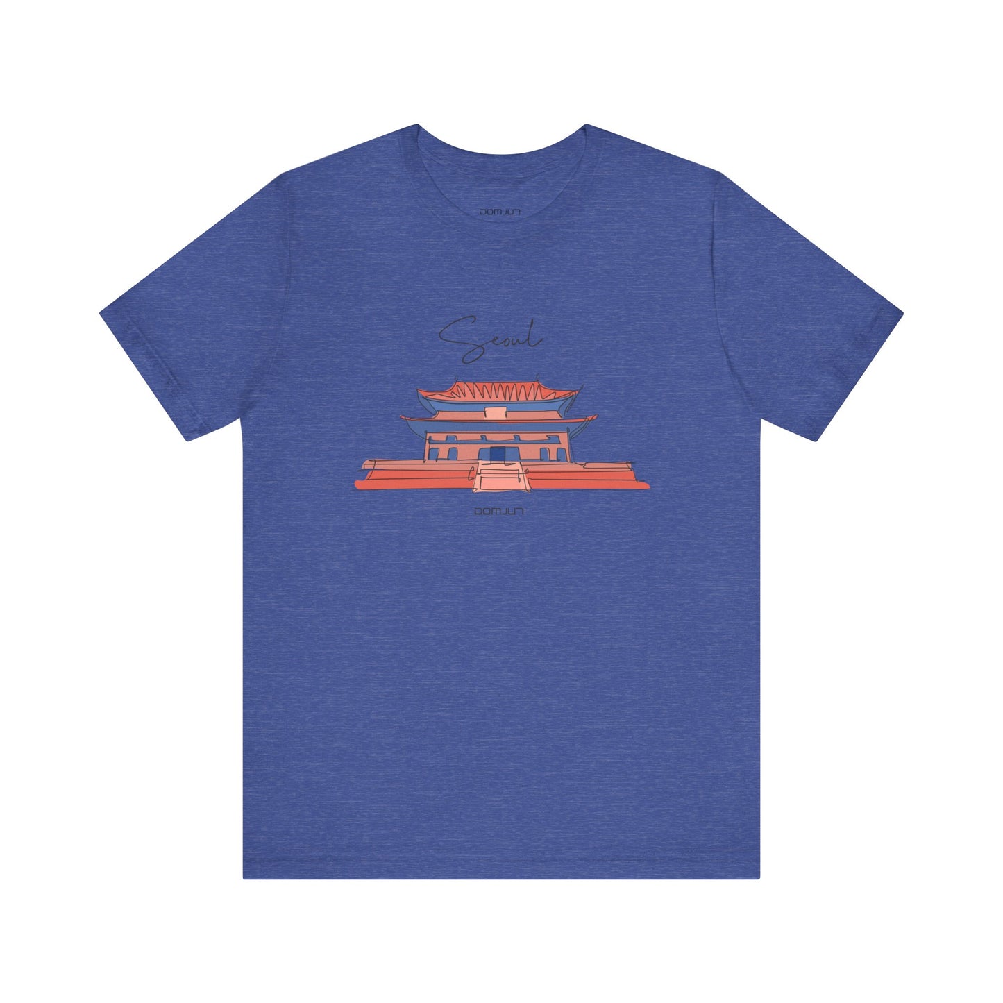 Seoul Serenity: Retro Palace & Temple Tee - Perfect Gift for K-Drama & K-Pop Lovers, Embracing Hangul Trend