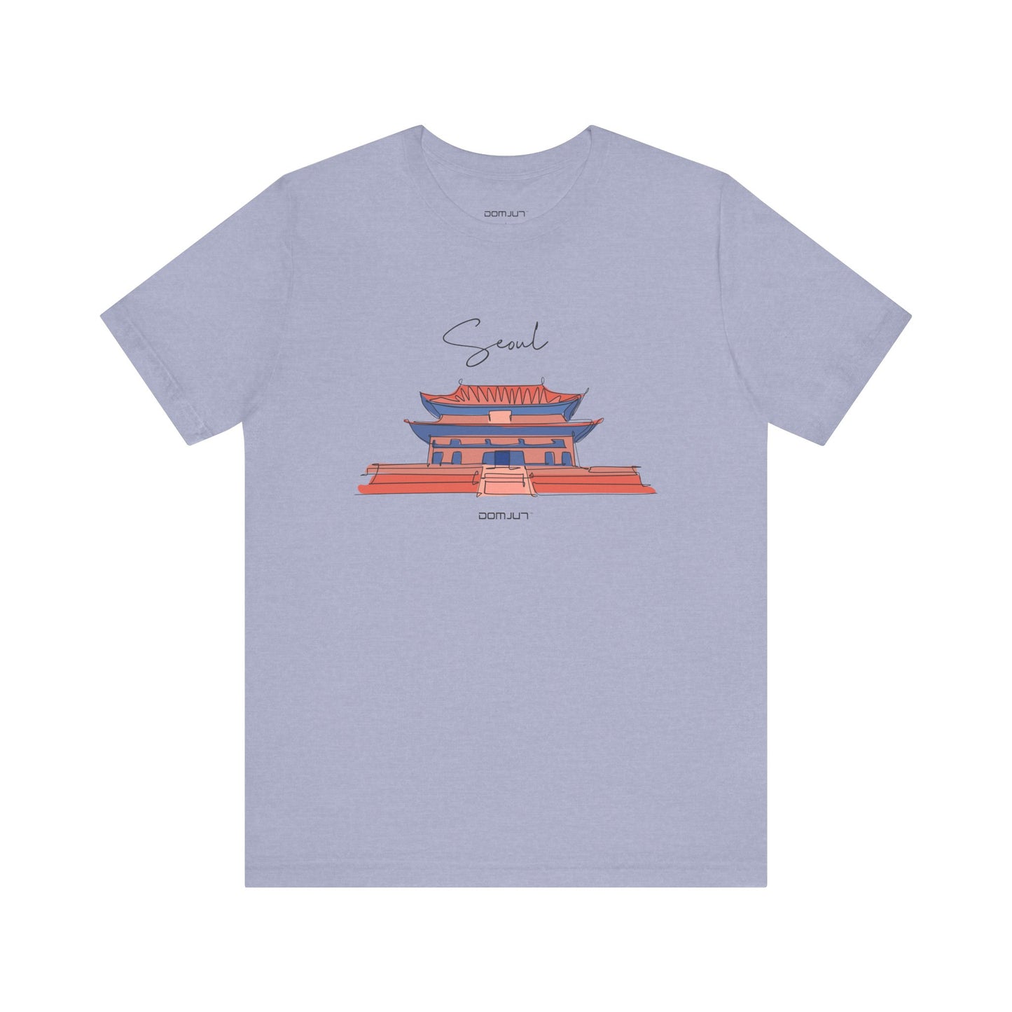 Seoul Serenity: Retro Palace & Temple Tee - Perfect Gift for K-Drama & K-Pop Lovers, Embracing Hangul Trend